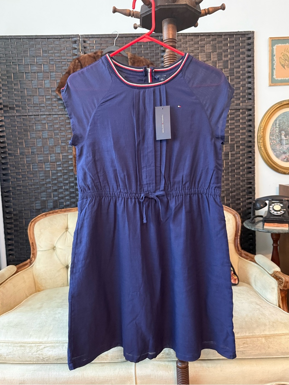 ❤️🤍💙 Tommy Hilfiger Navy Drawstring Dress NWT Size Teens 16